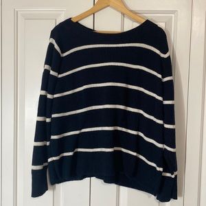 Banana Republic Navy & White Striped Sweater Size XL